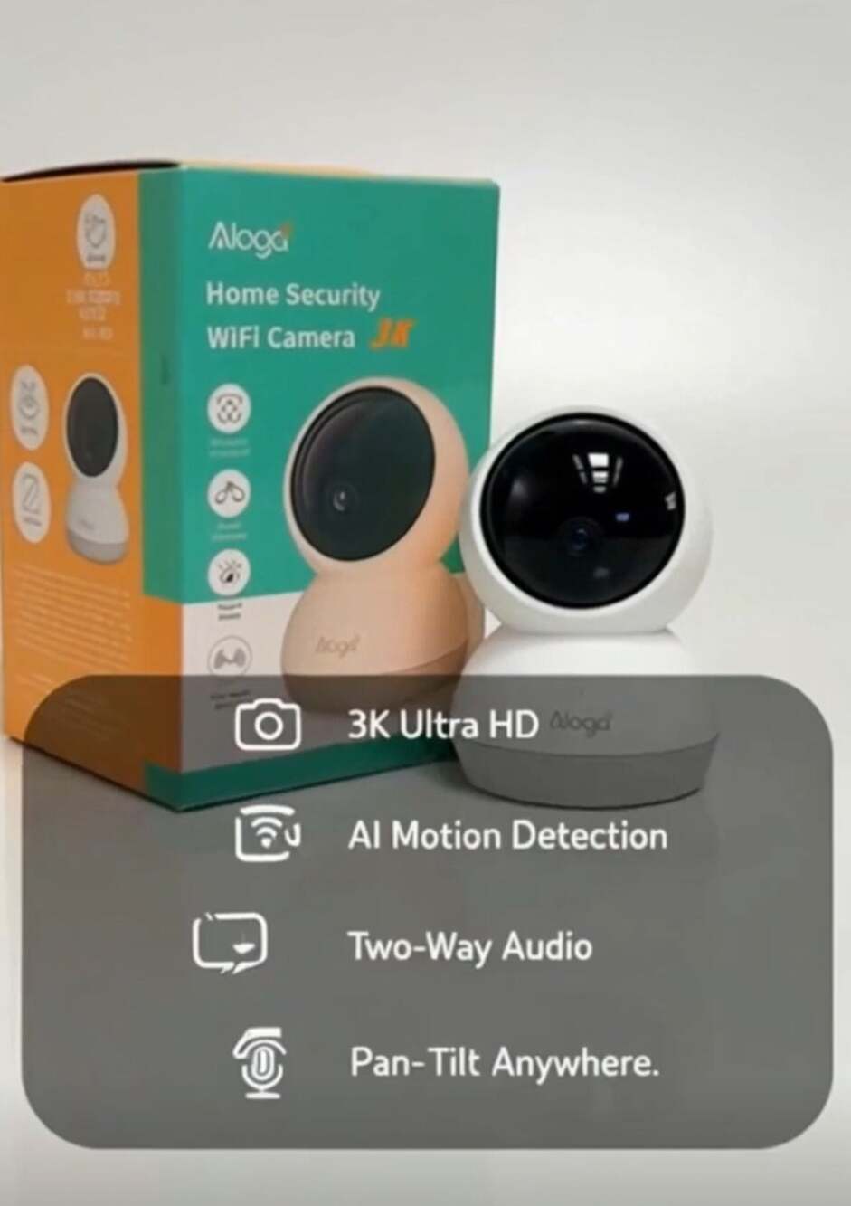 Alaga 3K WLAN IP Camera Indoor Surveillance Camera with AI Motion Detection, 5G
